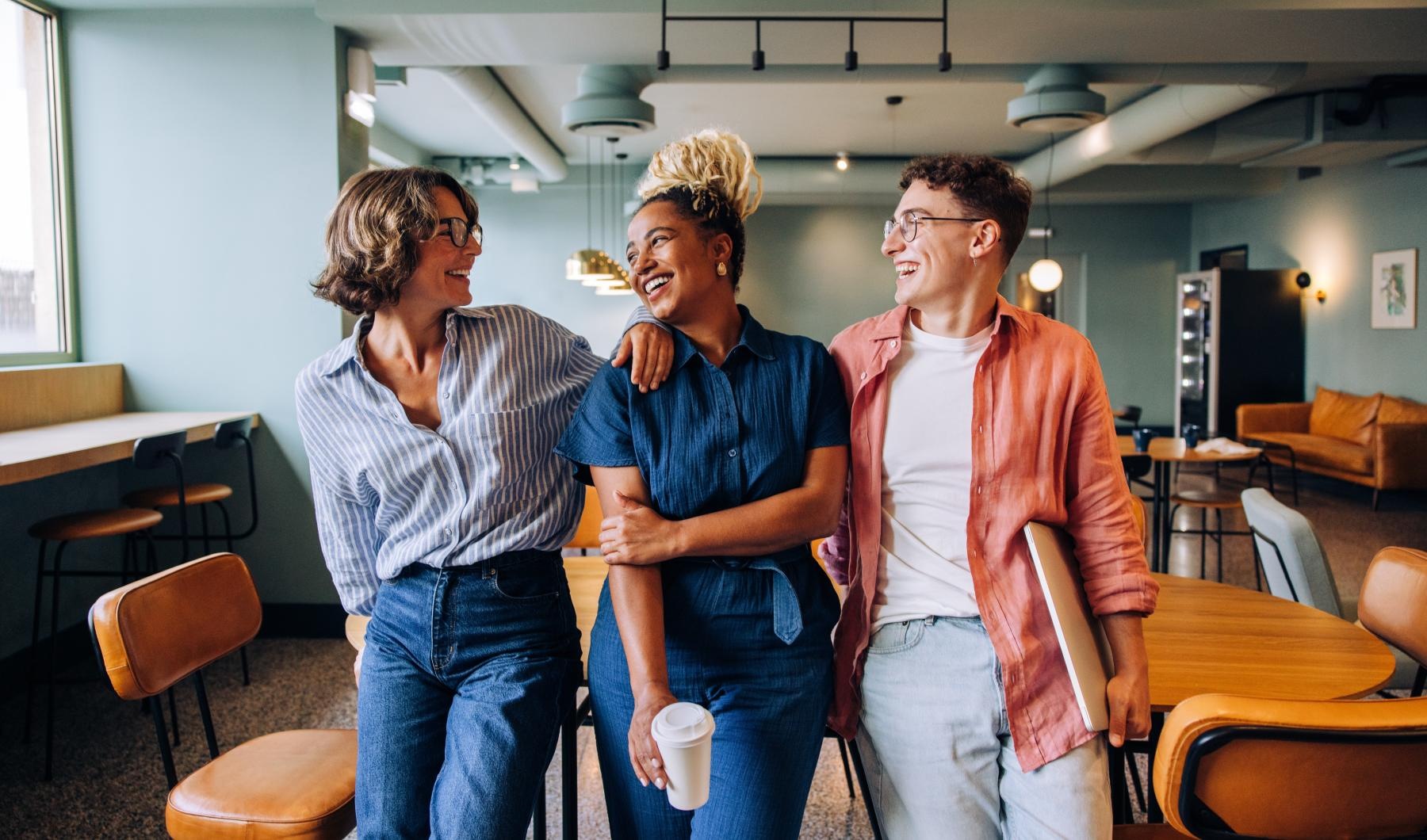 a group of people standing together