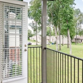 Balcony with view of apartment building
