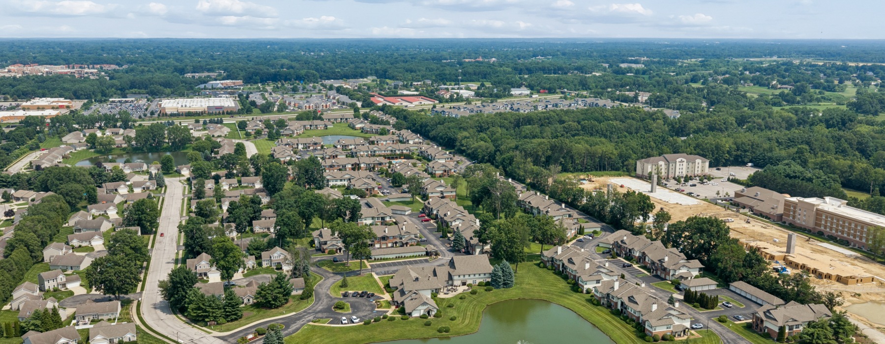 Aerial view of Elevate on Main Apartments