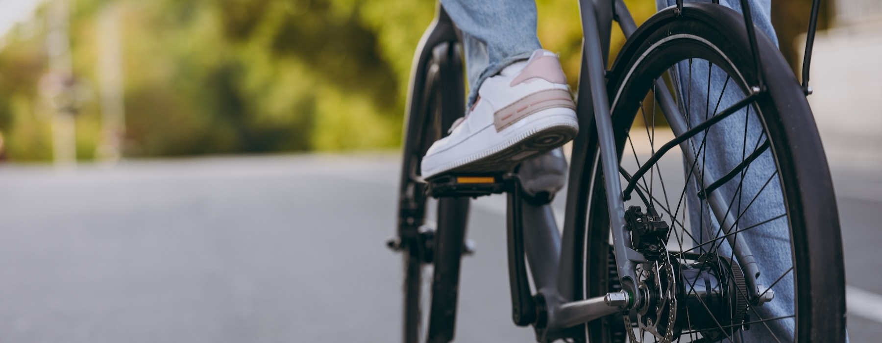 a person riding a bicycle